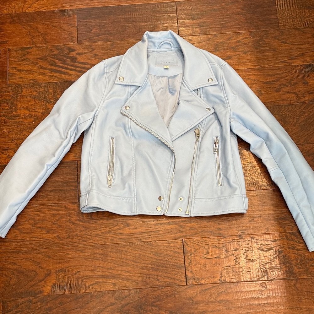 Blank NYC Sky Blue Leather Jacket